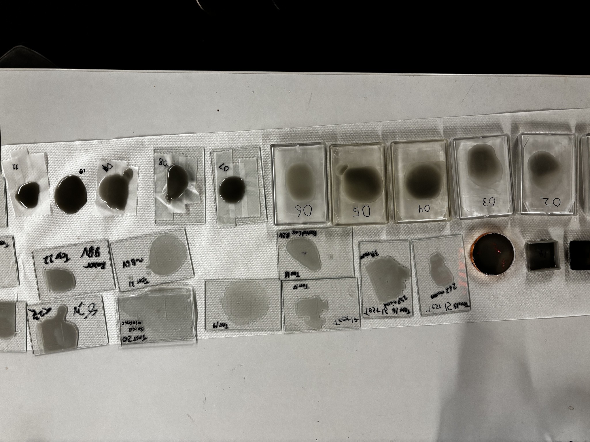 Sample analysis showing cure progression