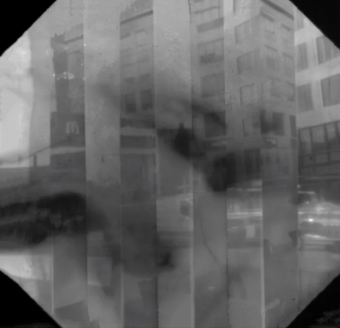 Double exposure with offset slats